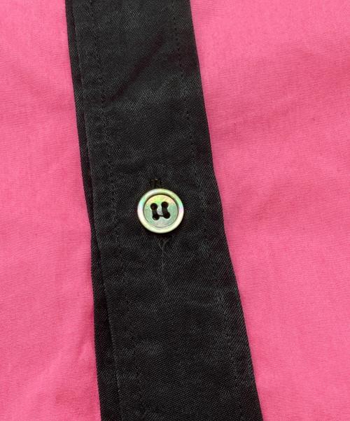 COMME des GARCONS HOMME PLUS（コムデギャルソンオムプリュス）COMME des GARCONS HOMME PLUS (コムデギャルソンオムプリュス) バイカラーS/Sシャツ ピンク サイズ:Mの古着・服飾アイテム