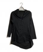 YOHJI YAMAMOTOヨウジヤマモト）の古着「フーデッドシャツ」｜ブラック