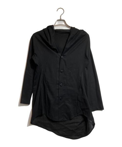 YOHJI YAMAMOTO（ヨウジヤマモト）YOHJI YAMAMOTO (ヨウジヤマモト) フーデッドシャツ ブラック サイズ:1の古着・服飾アイテム