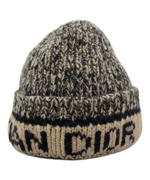 Christian Dior（クリスチャン ディオール）Christian Dior (クリスチャン ディオール) カシミヤ混ウール ロゴ ビーニー ベージュの古着・服飾アイテム