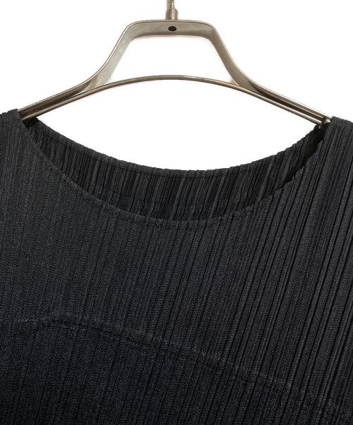 PLEATS PLEASE（プリーツプリーズ）PLEATS PLEASE (プリーツプリーズ) バイカラープリーツカットソー グレー×ブラック サイズ:3の古着・服飾アイテム