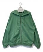 X-LARGEエクストララージ）の古着「PIGMENT DYED ZIP UP HOODED SWEAT（ピグメントダイ ジップアップ フード付きスウェット）」｜グリーン