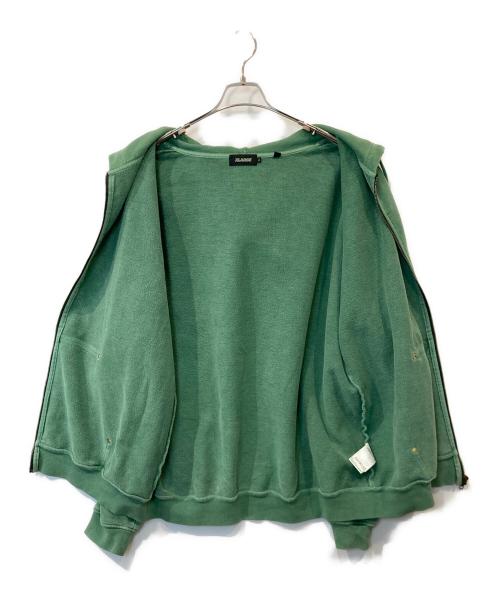 X-LARGE（エクストララージ）X-LARGE (エクストララージ) PIGMENT DYED ZIP UP HOODED SWEAT（ピグメントダイ ジップアップ フード付きスウェット） グリーン サイズ:XLの古着・服飾アイテム