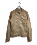 RICK OWENSリックオウエンス）の古着「シングルライダースジャケット」｜ブラウン