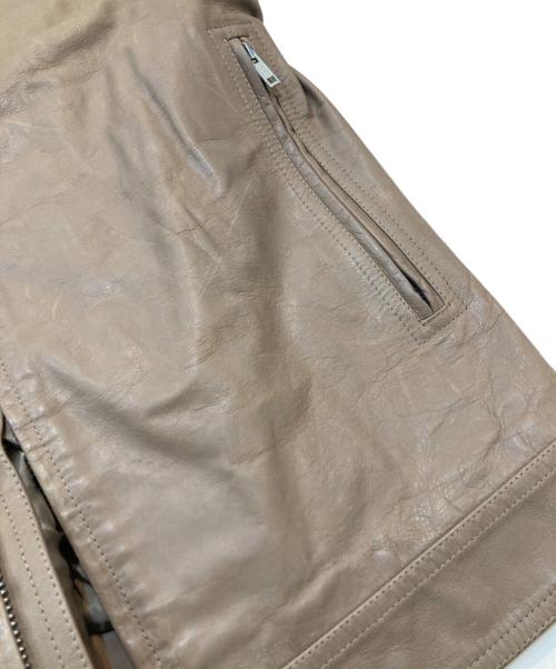 RICK OWENS（リックオウエンス）RICK OWENS (リックオウエンス) シングルライダースジャケット ブラウン サイズ:IT 46の古着・服飾アイテム