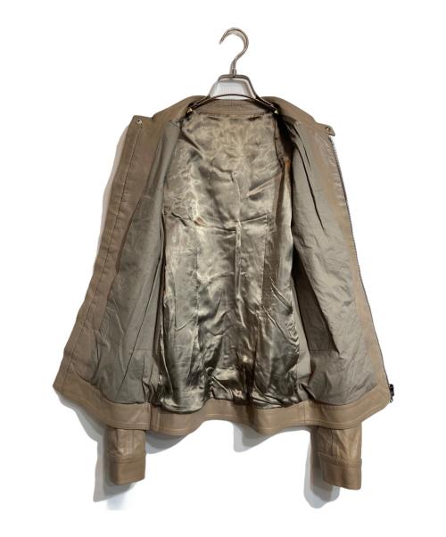 RICK OWENS（リックオウエンス）RICK OWENS (リックオウエンス) シングルライダースジャケット ブラウン サイズ:IT 46の古着・服飾アイテム