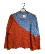 kota gushikenコウタグシケン）の古着「Ridiculously Serious Cotton Fur Jamperコットンニット」｜ブルー×オレンジ