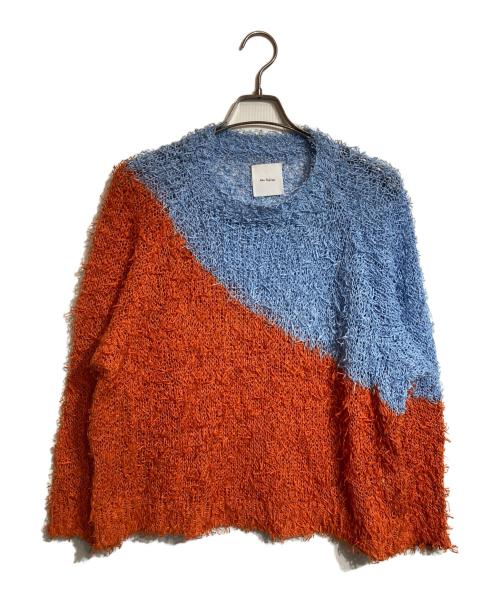 kota gushiken（コウタグシケン）kota gushiken (コウタグシケン) Ridiculously Serious Cotton Fur Jamperコットンニット ブルー×オレンジ サイズ:Freeの古着・服飾アイテム