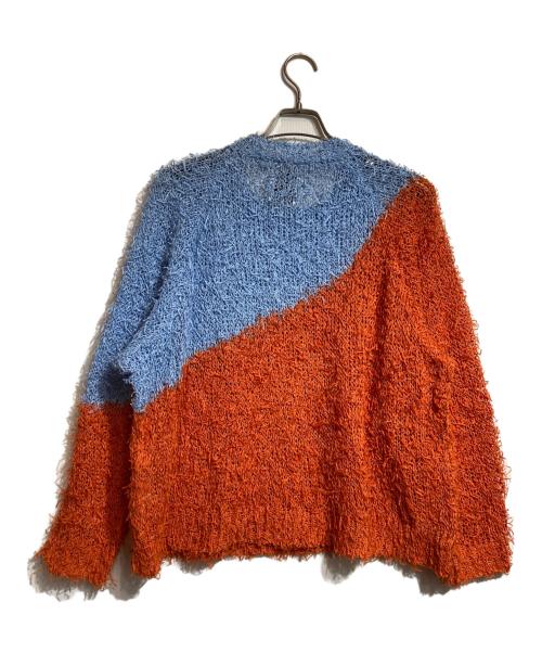 kota gushiken（コウタグシケン）kota gushiken (コウタグシケン) Ridiculously Serious Cotton Fur Jamperコットンニット ブルー×オレンジ サイズ:Freeの古着・服飾アイテム