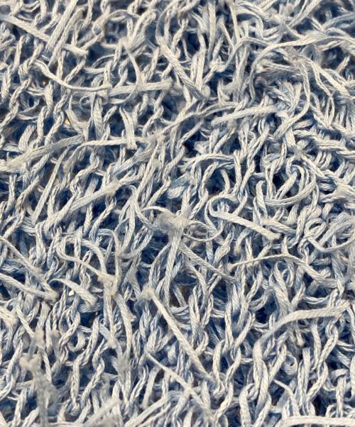 kota gushiken（コウタグシケン）kota gushiken (コウタグシケン) Ridiculously Serious Cotton Fur Jamperコットンニット ブルー×オレンジ サイズ:Freeの古着・服飾アイテム