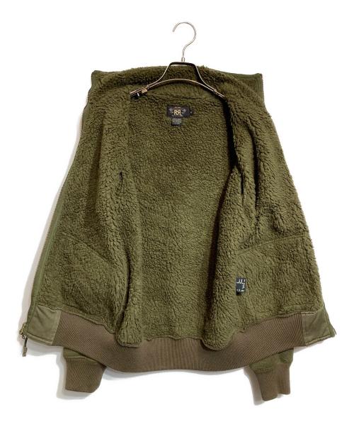 RRL（ダブルアールエル）RRL (ダブルアールエル) ニット×ボアフリースジャケット カーキ サイズ:XSの古着・服飾アイテム