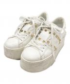 VALENTINO GARAVANIヴァレンティノ・ガラヴァーニ）の古着「ロックスタッズ プラットフォームスニーカー」｜ホワイト