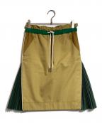 sacaiサカイ）の古着「サイドプリーツスカート」｜ベージュ