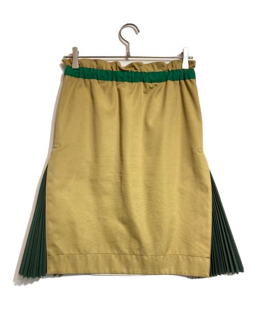 sacai（サカイ）sacai (サカイ) サイドプリーツスカート ベージュ サイズ:1の古着・服飾アイテム