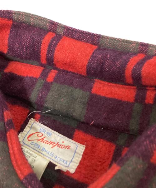 Champion（チャンピオン）Champion (チャンピオン) ヘビーチェックネルシャツ レッド サイズ:17の古着・服飾アイテム