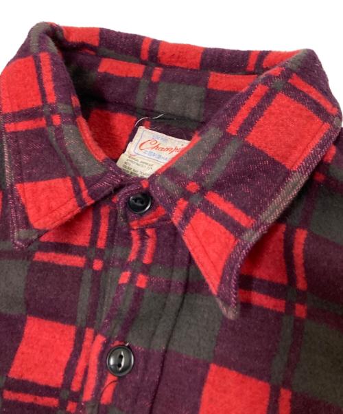 Champion（チャンピオン）Champion (チャンピオン) ヘビーチェックネルシャツ レッド サイズ:17の古着・服飾アイテム