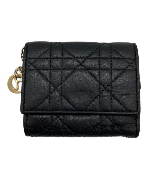 Christian Dior（クリスチャン ディオール）Christian Dior (クリスチャン ディオール) レディディオール ロータスウォレット ブラックの古着・服飾アイテム