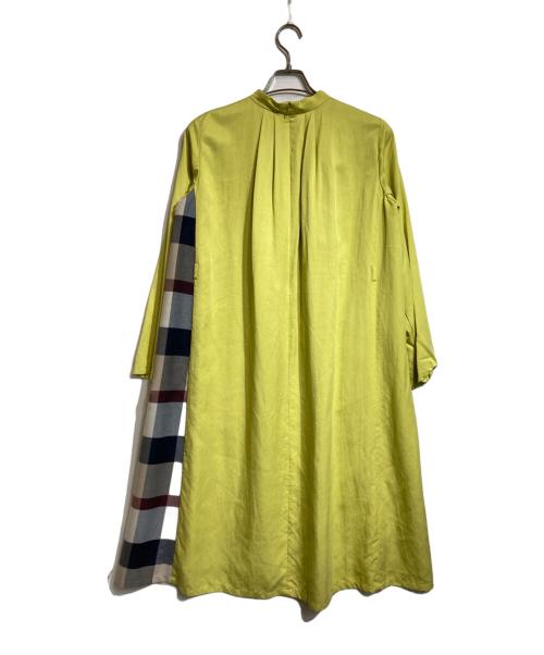 BLUE LABEL CRESTBRIDGE（ブルーレーベルクレストブリッジ）BLUE LABEL CRESTBRIDGE (ブルーレーベルクレストブリッジ) チェックサイド切り替えワンピース グリーン サイズ:Ｍの古着・服飾アイテム