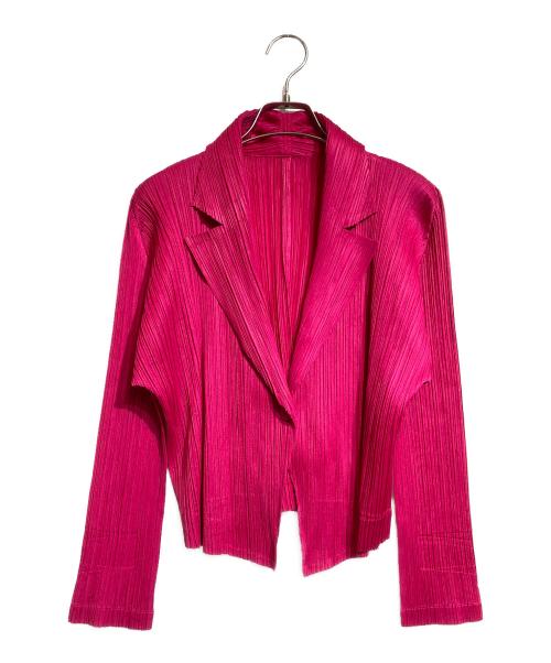 PLEATS PLEASE（プリーツプリーズ）PLEATS PLEASE (プリーツプリーズ) ノッチドラペル1ボタンプリーツジャケット ピンク サイズ:3の古着・服飾アイテム