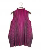 PLEATS PLEASEプリーツプリーズ）の古着「アコーディオンプリーツブラウス」｜ピンク