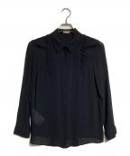 MIU MIUミュウミュウ）の古着「ビスコースフリルブラウス」｜ブラック