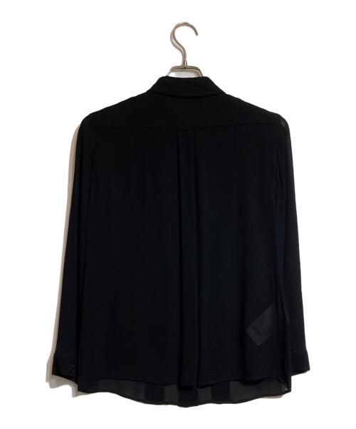 MIU MIU（ミュウミュウ）MIU MIU (ミュウミュウ) ビスコースフリルブラウス ブラック サイズ:38の古着・服飾アイテム