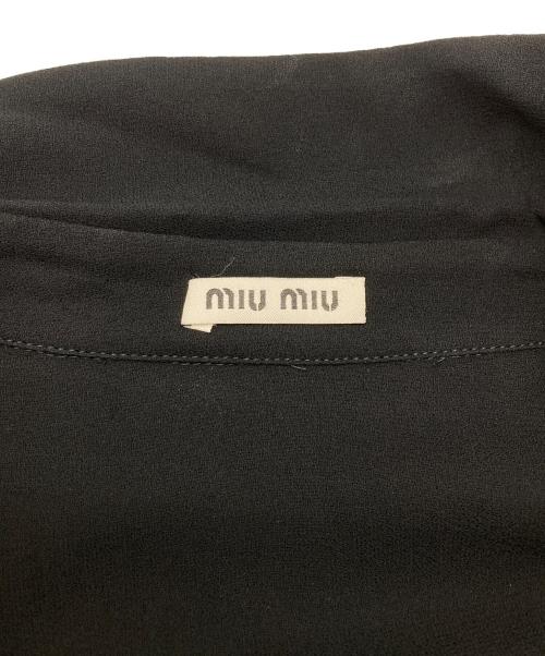 MIU MIU（ミュウミュウ）MIU MIU (ミュウミュウ) ビスコースフリルブラウス ブラック サイズ:38の古着・服飾アイテム
