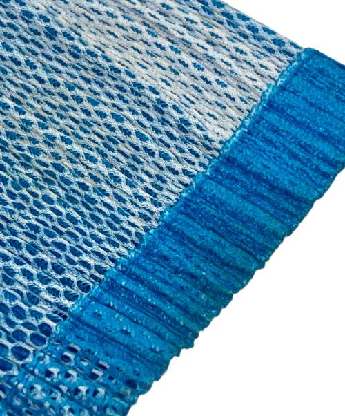 PLEATS PLEASE（プリーツプリーズ）PLEATS PLEASE (プリーツプリーズ) オープンカラーメッシュプリーツシャツ ブルー サイズ:3の古着・服飾アイテム