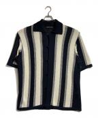 08sircusゼロエイトサーカス）の古着「ジマコットンストライプニットシャツ」｜ブラック