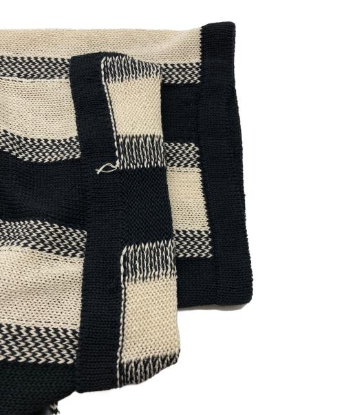 08sircus（ゼロエイトサーカス）08sircus (ゼロエイトサーカス) ジマコットンストライプニットシャツ ブラック サイズ:5の古着・服飾アイテム