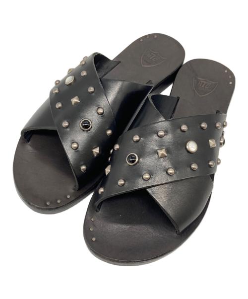 htc（エイチティーシー）htc (エイチティーシー) スタッズレザーサンダル ブラック サイズ:37の古着・服飾アイテム