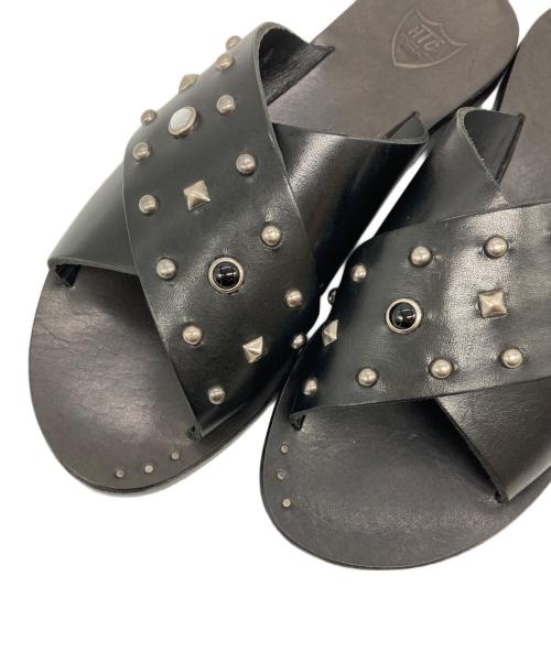 htc（エイチティーシー）htc (エイチティーシー) スタッズレザーサンダル ブラック サイズ:37の古着・服飾アイテム