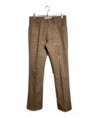MARNIマルニ）の古着「チェックウールフレアスラックス」｜ブラウン
