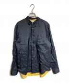 COMME des GARCONS SHIRTコムデギャルソンシャツ）の古着「キュプラバイカラーシャツ」｜ブラック