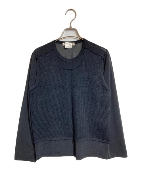 COMME des GARCONS（コムデギャルソン）COMME des GARCONS (コムデギャルソン) ニット切替シースルーカットソー ブラック サイズ:Sの古着・服飾アイテム