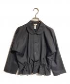 COMME des GARCONSコムデギャルソン）の古着「シルクウールギャバジン丸襟シャツ」｜ブラック