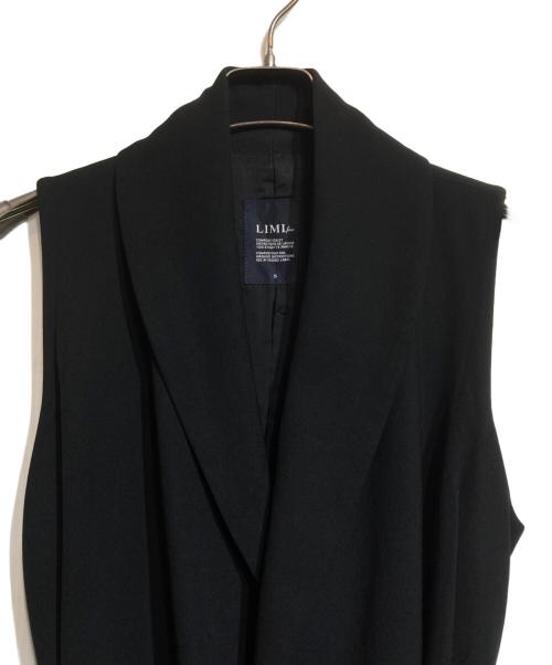 LIMI feu（リミフゥ）LIMI feu (リミフゥ) ウールギャバベルテッドロングベスト ブラック サイズ:Ｓの古着・服飾アイテム