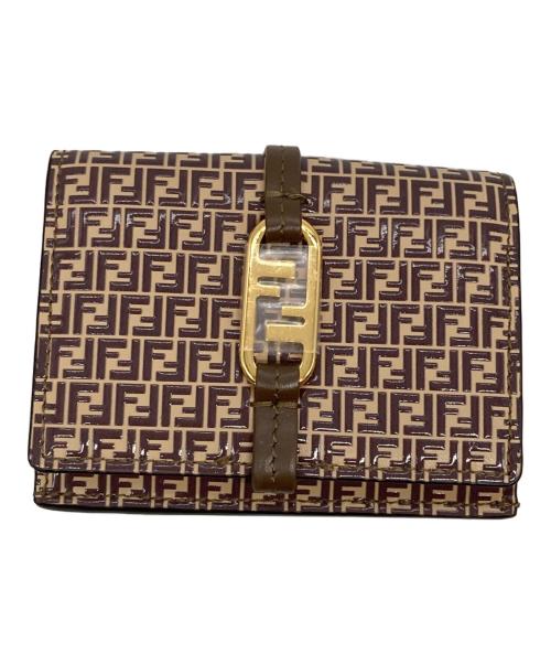 FENDI（フェンディ）FENDI (フェンディ) MICRO TRIFOLD WALLET ブラウン×ベージュの古着・服飾アイテム