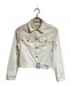 maison kitsuneメゾンキツネ）の古着「ショートデニムジャケット」｜ベージュ