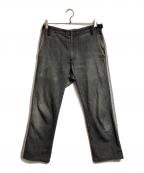 COMME des GARCONS HOMME PLUSコムデギャルソンオムプリュス）の古着「サイドラインクロップドデニムパンツ」｜ブラック