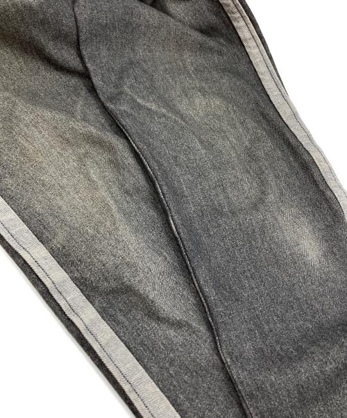 COMME des GARCONS HOMME PLUS（コムデギャルソンオムプリュス）COMME des GARCONS HOMME PLUS (コムデギャルソンオムプリュス) サイドラインクロップドデニムパンツ ブラック サイズ:Ｍの古着・服飾アイテム