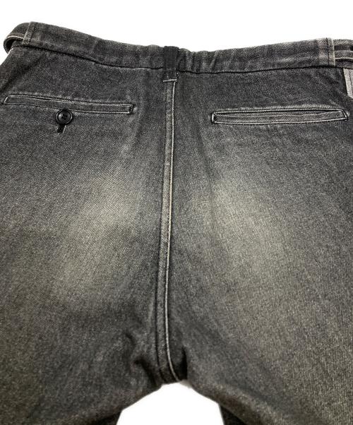 COMME des GARCONS HOMME PLUS（コムデギャルソンオムプリュス）COMME des GARCONS HOMME PLUS (コムデギャルソンオムプリュス) サイドラインクロップドデニムパンツ ブラック サイズ:Ｍの古着・服飾アイテム