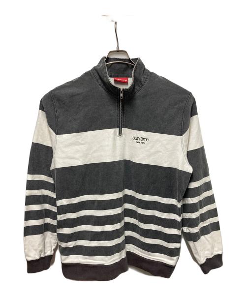 SUPREME（シュプリーム）SUPREME (シュプリーム) printed stripe half zip sweat グレー サイズ:Lの古着・服飾アイテム