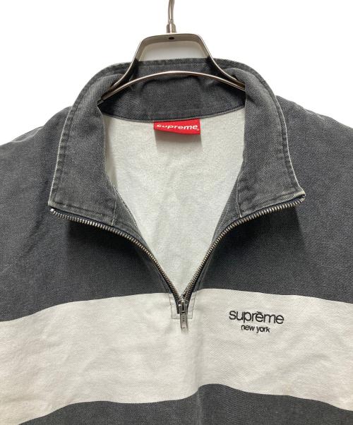 SUPREME（シュプリーム）SUPREME (シュプリーム) printed stripe half zip sweat グレー サイズ:Lの古着・服飾アイテム
