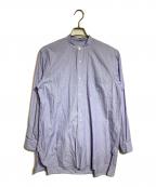 COMOLIコモリ）の古着「バンドカラーシャツ」｜ブルー