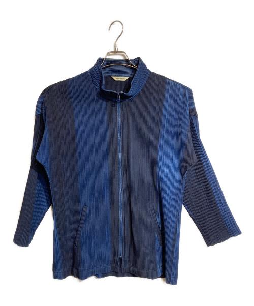 plantation（プランテーション）plantation (プランテーション) プリーツジップアップジャケット ネイビー サイズ:Mの古着・服飾アイテム