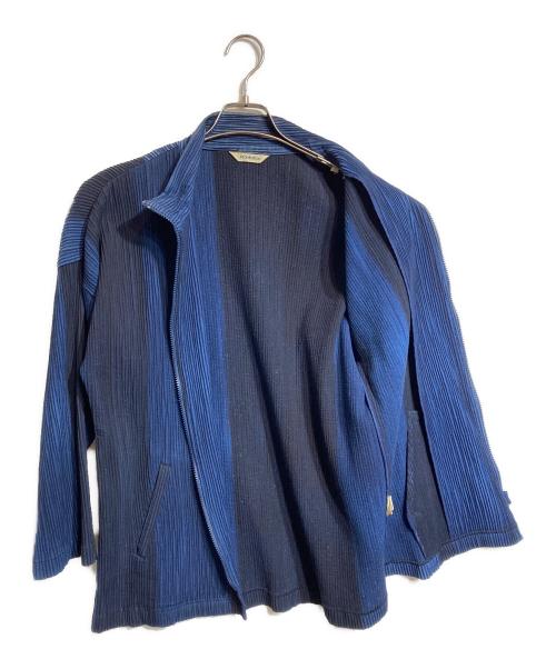 plantation（プランテーション）plantation (プランテーション) プリーツジップアップジャケット ネイビー サイズ:Mの古着・服飾アイテム
