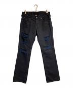 TRUE RELIGIONトゥルー レリジョン）の古着「デニムパンツ」｜ブラック