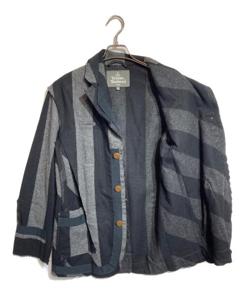 Vivienne Westwood man（ヴィヴィアン ウェストウッド マン）Vivienne Westwood man (ヴィヴィアン ウェストウッド マン) ワイドストライプ パンク ジャケット ブラック サイズ:44の古着・服飾アイテム