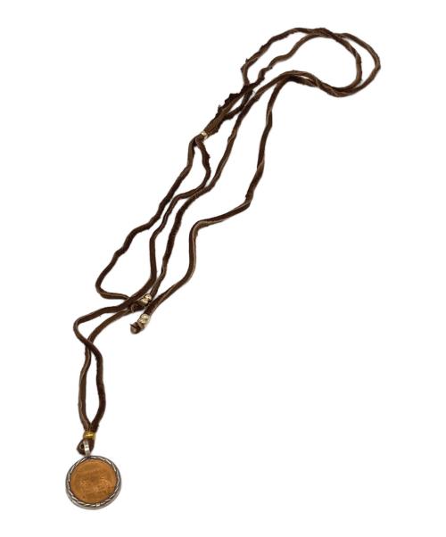 GLAD HAND（グラッドハンド）GLAD HAND (グラッドハンド) Medal Charm ネックレス シルバー×ブラウンの古着・服飾アイテム
